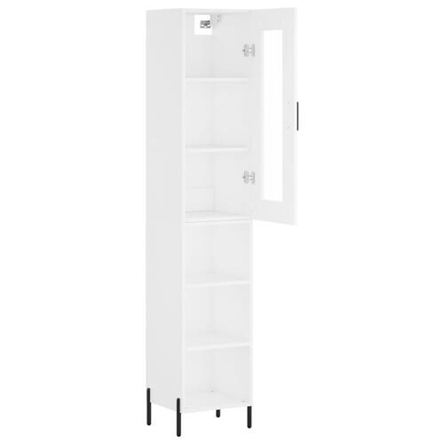 Skab 34,5x34x180 cm konstrueret træ hvid