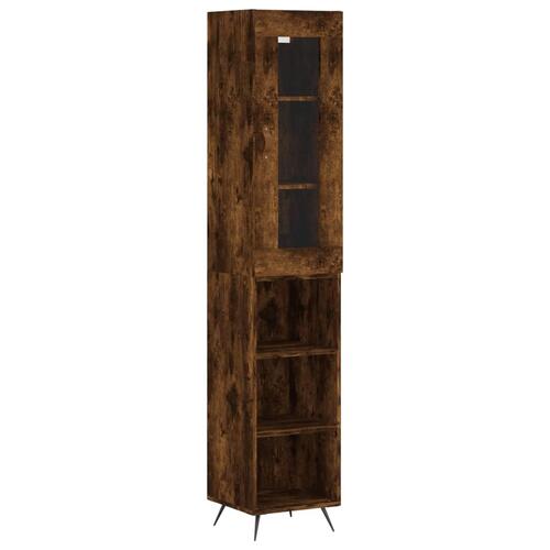Skab 34,5x34x180 cm konstrueret træ røget egetræ