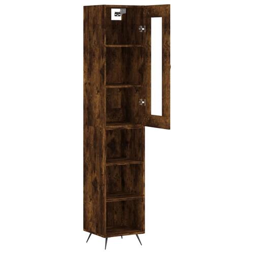 Skab 34,5x34x180 cm konstrueret træ røget egetræ