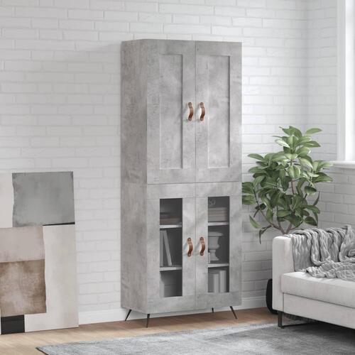 Højskab 69,5x34x180 cm konstrueret træ betongrå