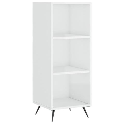 Skab 34,5x34x180 cm konstrueret træ hvid højglans