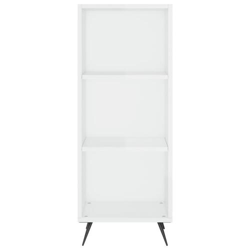 Skab 34,5x34x180 cm konstrueret træ hvid højglans