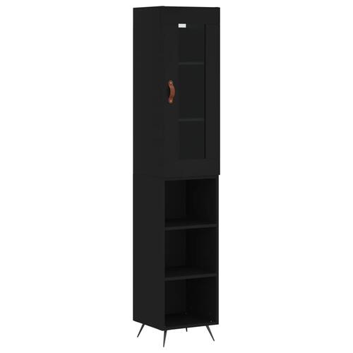 Skab 34,5x34x180 cm konstrueret træ sort