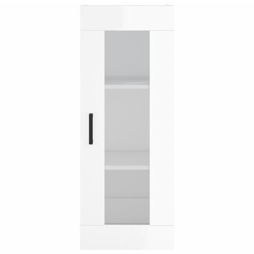 Skab 34,5x34x180 cm konstrueret træ hvid højglans