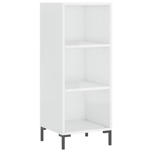 Skab 34,5x34x180 cm konstrueret træ hvid højglans