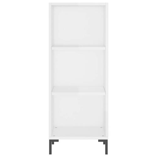 Skab 34,5x34x180 cm konstrueret træ hvid højglans