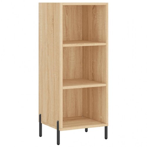Højskab med glaslåge 34,5×34×180 cm - konstrueret træ i sonoma-eg