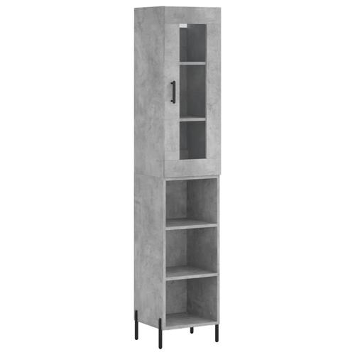 Skab 34,5x34x180 cm konstrueret træ betongrå