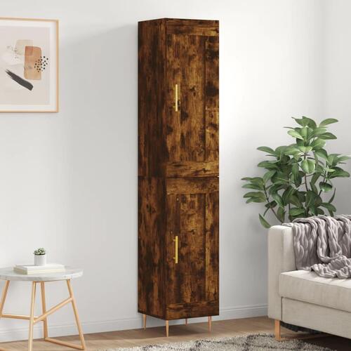 Skab 34,5x34x180 cm konstrueret træ røget egetræ