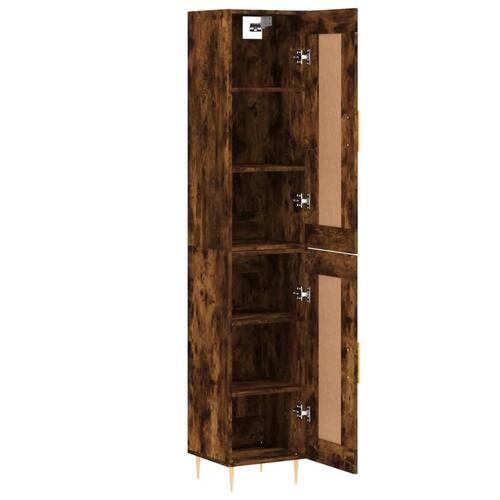 Skab 34,5x34x180 cm konstrueret træ røget egetræ