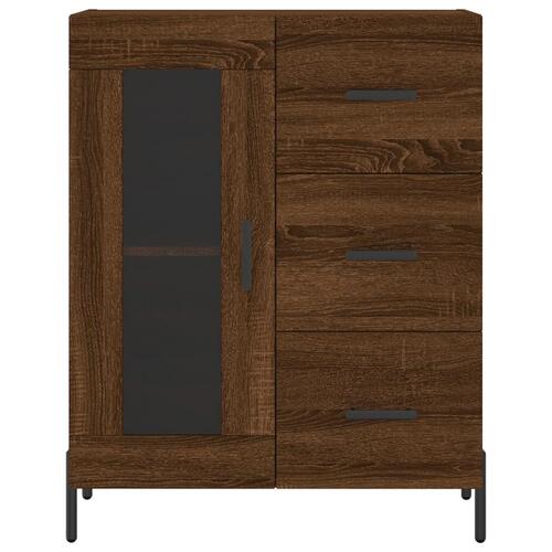 Højskab 69,5x34x180 cm konstrueret træ brun egetræsfarve