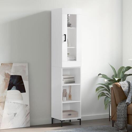 Skab 34,5x34x180 cm konstrueret træ hvid