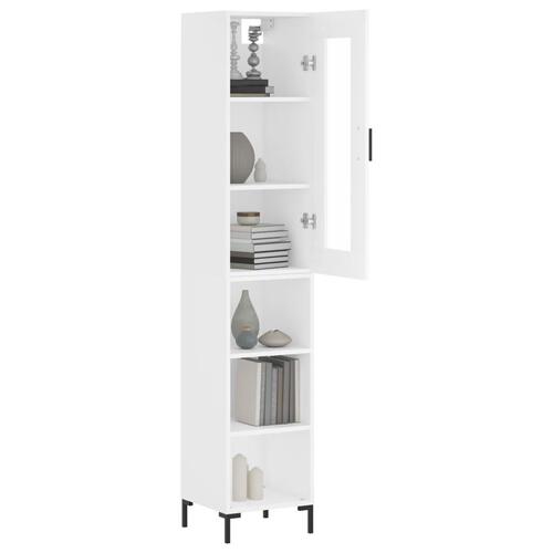 Skab 34,5x34x180 cm konstrueret træ hvid