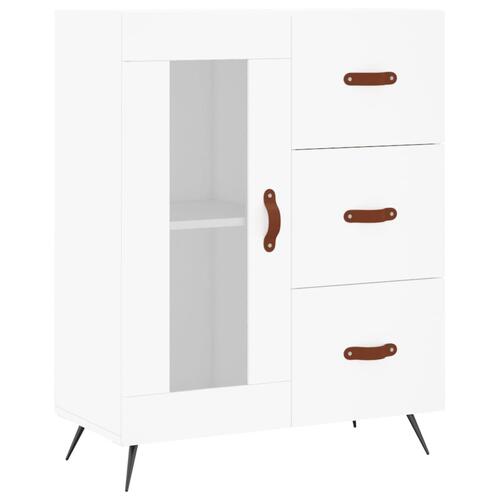 Højskab 69,5x34x180 cm konstrueret træ hvid