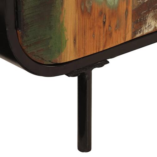 Skænk 140x35x70 cm massivt genbrugstræ og metal