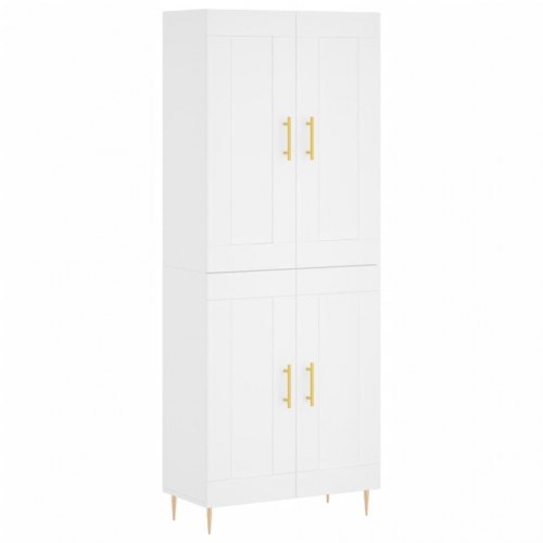 Højskab 69,5x34x180 cm konstrueret træ hvid