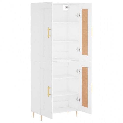 Højskab 69,5x34x180 cm konstrueret træ hvid