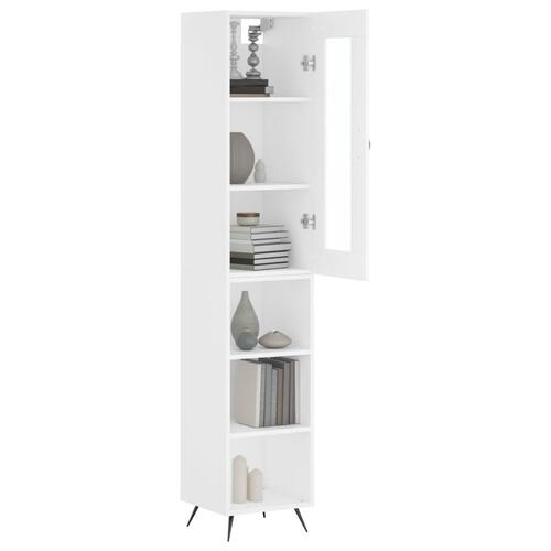 Skab 34,5x34x180 cm konstrueret træ hvid