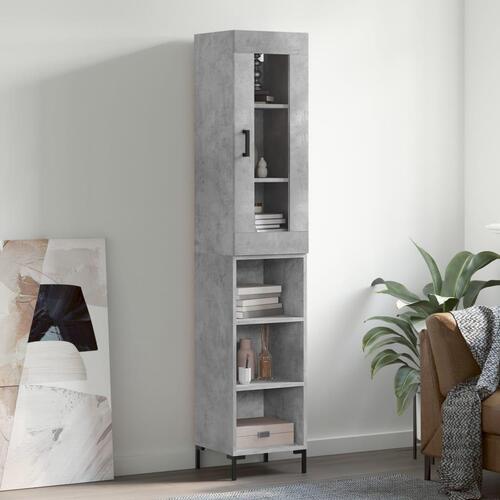 Skab 34,5x34x180 cm konstrueret træ betongrå