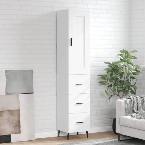 Skab 34,5x34x180 cm konstrueret træ hvid