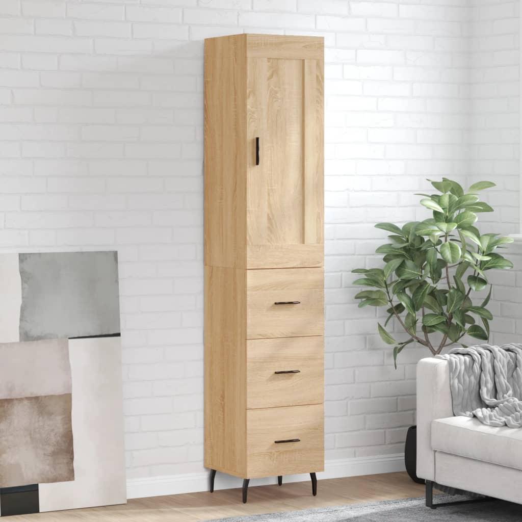 Højskab 34,5×34×180 cm i konstrueret træ - sonoma-eg billede