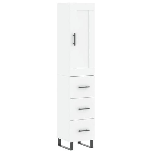 Skab 34,5x34x180 cm konstrueret træ hvid