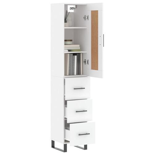 Skab 34,5x34x180 cm konstrueret træ hvid
