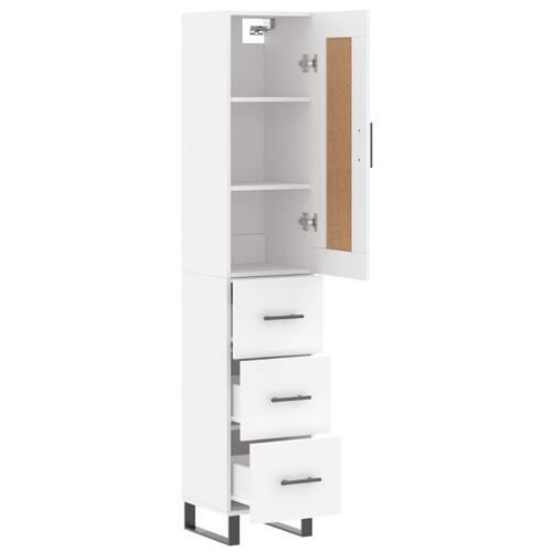 Skab 34,5x34x180 cm konstrueret træ hvid
