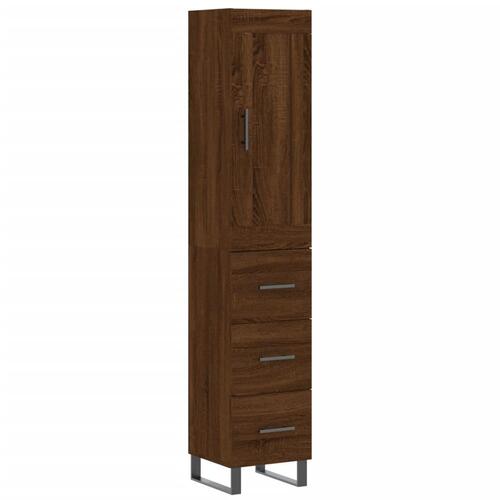 Skab 34,5x34x180 cm konstrueret træ brun egetræsfarve