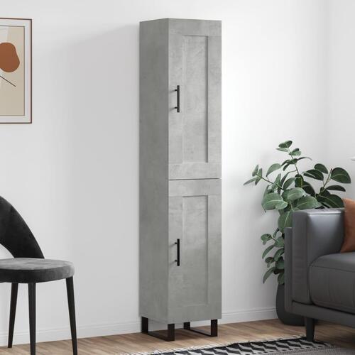 Skab 34,5x34x180 cm konstrueret træ betongrå