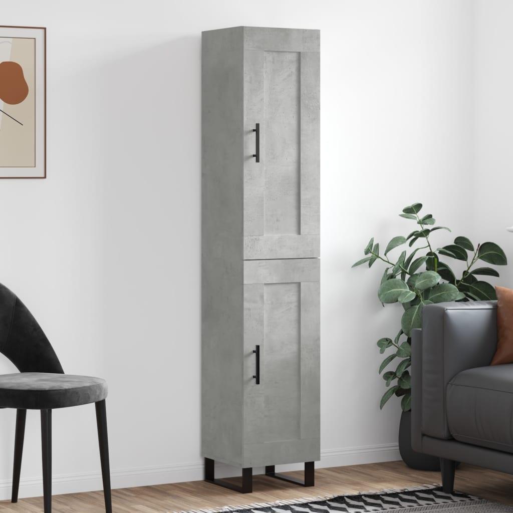 Skab 34,5x34x180 cm konstrueret træ betongrå