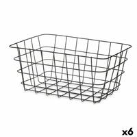 Multibrug kurv Sort Metal 30,3 x 14 x 22,5 cm Rektangulær (6 enheder)