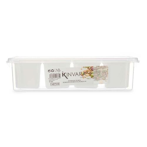 Køleskabsordner Hvid Gennemsigtig Plastik 37,5 x 9 x 14,3 cm (12 enheder)
