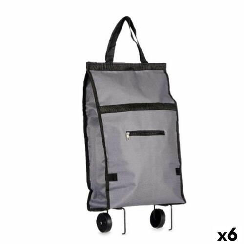 Indkøbsvogn Foldbar Med hjul 32 x 15 x 63 cm Grå (6 enheder)