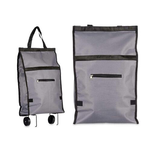 Indkøbsvogn Foldbar Med hjul 32 x 15 x 63 cm Grå (6 enheder)