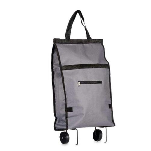 Indkøbsvogn Foldbar Med hjul 32 x 15 x 63 cm Grå (6 enheder)