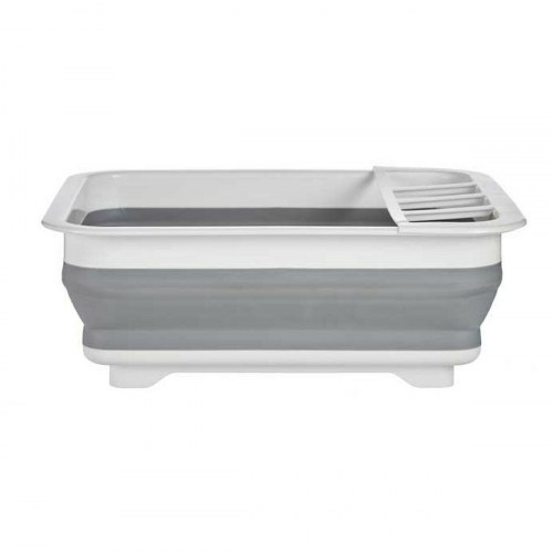 Foldbart afdrypningsstativ til køkken Kinvara - hvid/grå, 37,9 × 29,3 × 12 cm (6 stk)