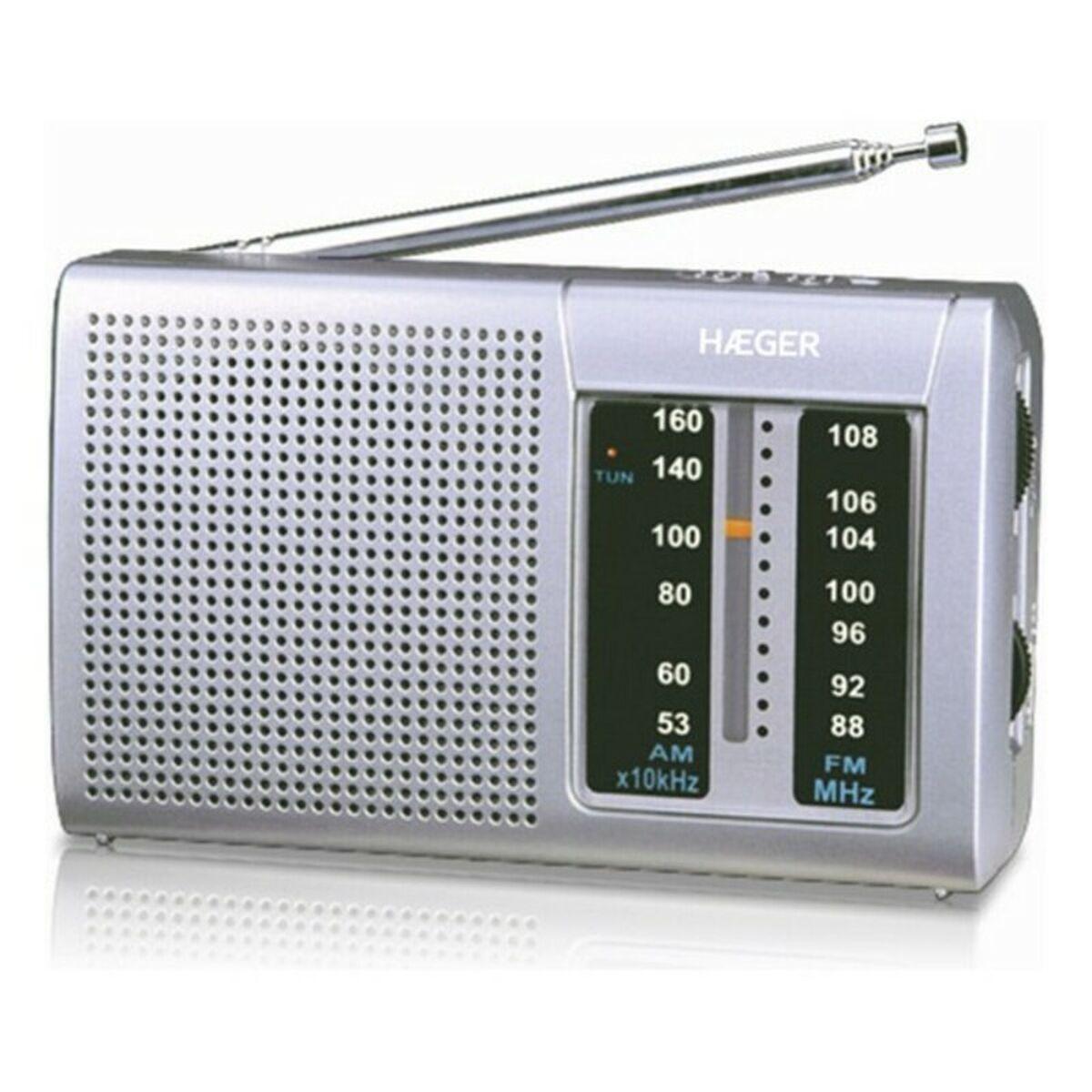 Haeger AM/FM radio PR-BIB.001A - grå