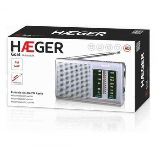 Haeger AM/FM radio PR-BIB.001A - grå