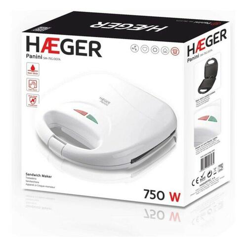 Sandwich Maker Haeger SM-75G.007A Hvid 750 W