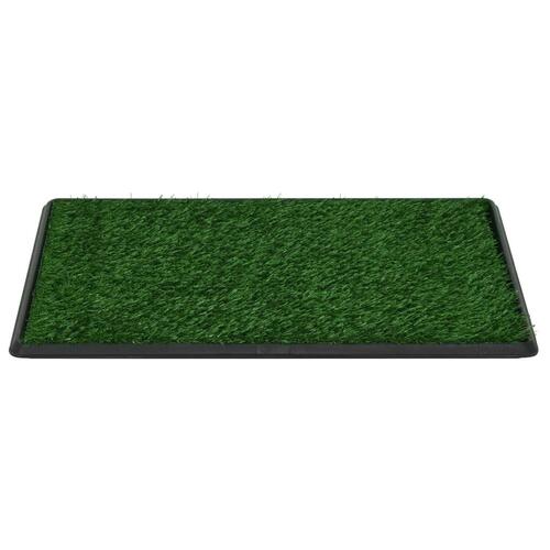 Kæledyrstoilet med bakke og kunstgræs 76x51x3 cm grøn
