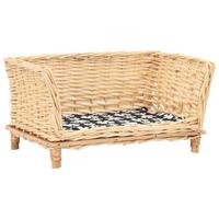 Hundekurv med hynde 50x33x30 cm naturlig pil