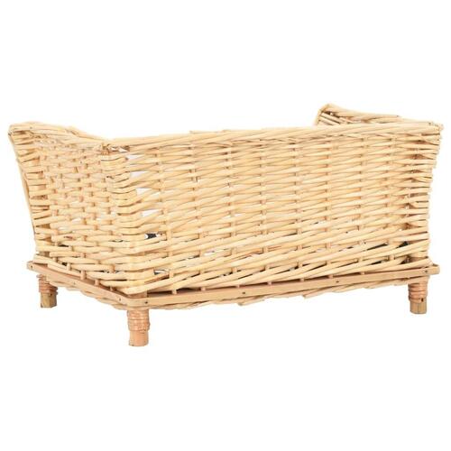 Hundekurv med hynde 50x33x30 cm naturlig pil