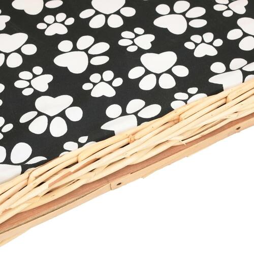 Hundekurv med hynde 50x33x30 cm naturlig pil