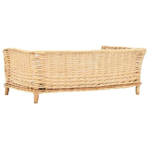 Hundekurv med hynde 90 x 54 x 35 cm naturligt piletræ