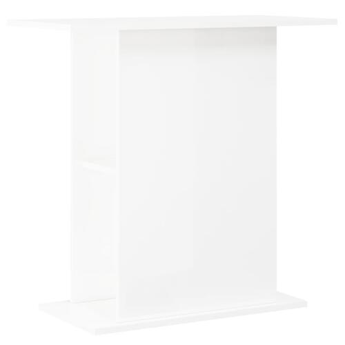 Akvariebord 75x36x72,5 cm konstrueret træ hvid højglans