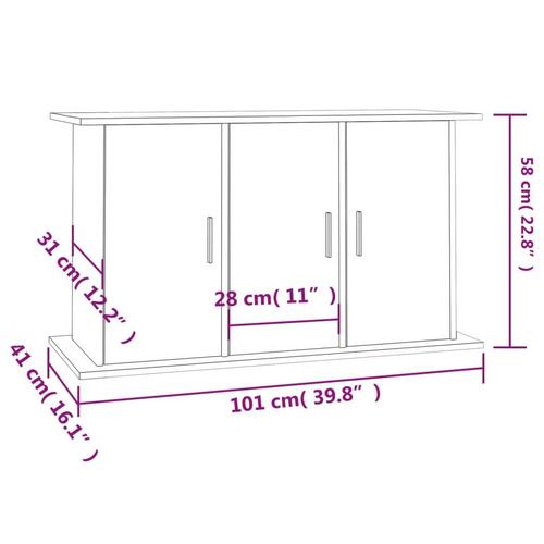 Akvariebord 101x41x58 cm konstrueret træ sort