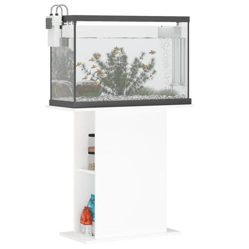 Akvariebord 75x36x72,5 cm konstrueret træ hvid