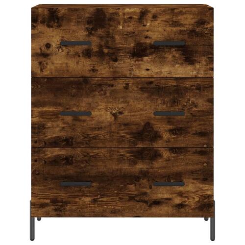 Højskab 69,5x34x180 cm konstrueret træ røget egetræsfarve