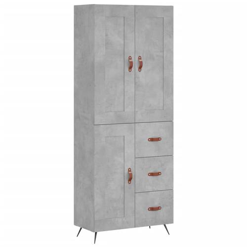 Højskab 69,5x34x180 cm konstrueret træ betongrå